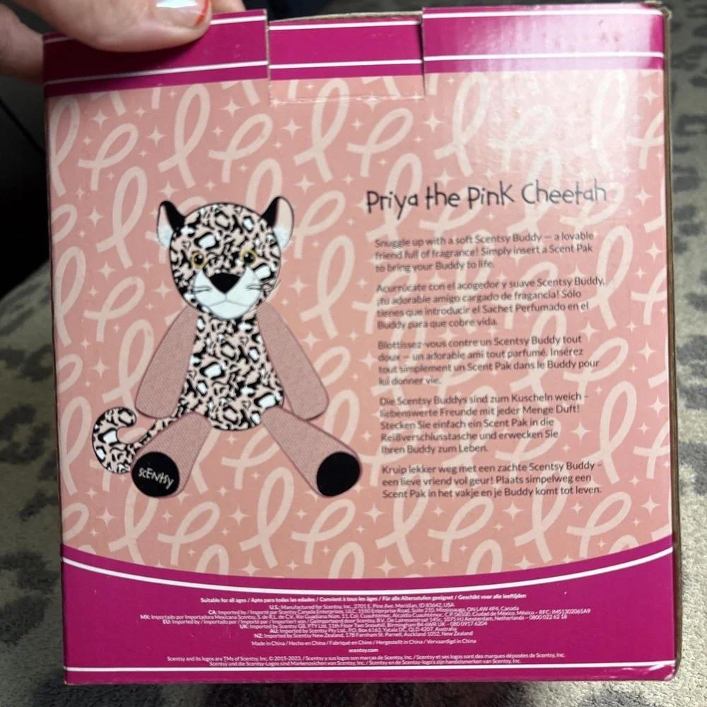 Priya The Pink Cheetah Scentsy Buddy Plush Retired, Turn Up Pink Scent Pack NEW